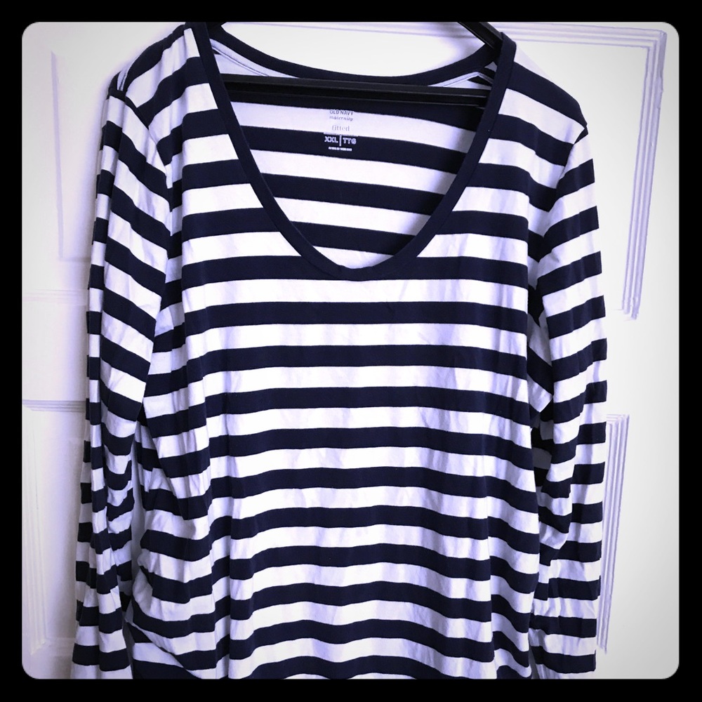 Sailor stripe maternity long-sleeved t-shirt